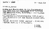 Musik und Musikleben in der Sowjetunion von 1917 bis zur Gegenwart