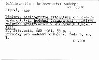 Výběrová bibliografie literatury o hudebnictví, hudební dokumentaci a audiovizuálních prostředcích v knihovnách 1945-1981