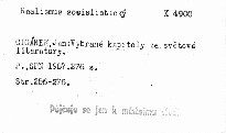 Vybrané kapitoly ze světové literatury