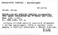 Psychologicke zaklady hudebni pedagogiky