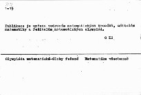 Vybrané úlohy matematické olympiády