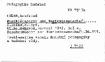 Musikpädagogik und Musikwissenschaft