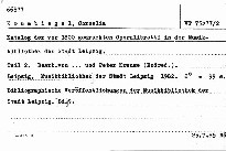 Katalog der vor 1800 gedruckten Opernlibretti in der Musikbibliothek der Stadt Leipzig.