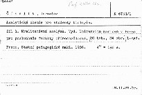 Analytická chemie pro studenty biologie