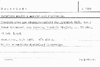 Numerické metódy a matematická štatistika