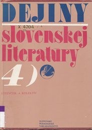 Dejiny slovenskej literatúry 4