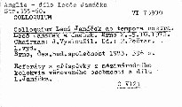 Colloquium Leoš Janáček ac tempora nostra