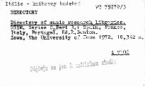 Directory of Music Research Libraries