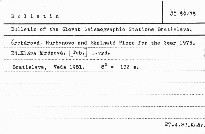 Bulletin of the Slovak seismographic stations Bratislava, Šrobárová, Hurbanovo and Skalnaté Pleso for the Year 1975