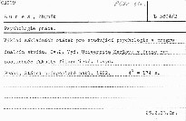 Psychologie práce
                        (Sv. 2,)
                    