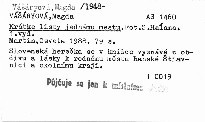Kratke listy jednemu mestu
