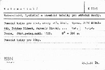 Matematické, fyzikální a chemické tabulky pro střední školy