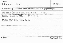 K metodologii použití statistických metod v psycho