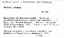 Musikleben und Musikbibliothek