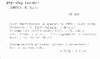 First Performances in America to 1900