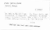 An Index to One-Act Plays
                        (3. Supplement,)
                    