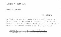 An Index to One-Act Plays
                        (4. Supplement,)
                    