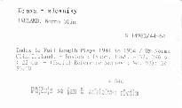 Index to Full Length Plays 1944 to 1964