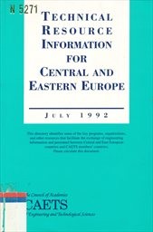 Technical Resource Information for Central and Eastern Europe