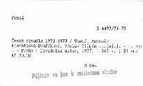 Česká divadla 1971-1973