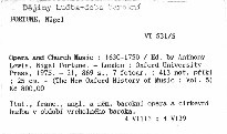 Opera and Church Music; Opera and church music 1630 - 1750