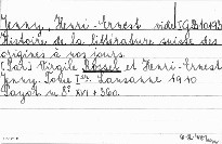 Histoire de la Littérature Suisse