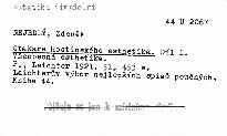 Otakara Hostinského esthetika