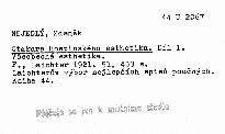 Otakara Hostinského esthetika