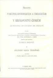 Soupis památek historických a uměleckých v politickém okresu Třeboňském