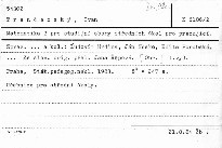 Matematika pro studium abvsolventů učebních o