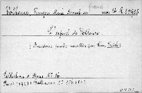 L'esprit de Voltaire.