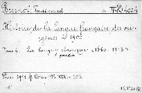 Histoire de la langue francaise