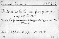 Histoire de la langue francaise