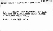 Zur Geschichte der tschechischen und slowakischen Musik