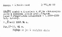 Zprávy soudců o dramatech z dějin slovanských, ježto k dosažení premie, Pražským měšťanem, panem Ferd. Fingerhutem ustanovené, v letech 1859 a 1860 byly zaslány