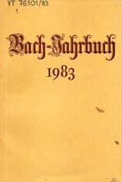 Bach-Jahrbuch.69. Jahrgang 1983