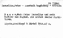 Peter Cornelius und sein Barbier von Bagdad