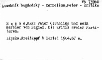Peter Cornelius und sein Barbier von Bagdad