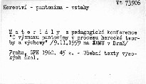 Materiály z pedagogické konference
