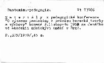 Materiály z pedagogické konference