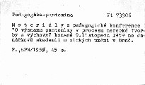 Materiály z pedagogické konference