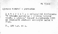 Materiály z pedagogické konference
