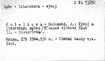 Vývoj a literatura zpěvu