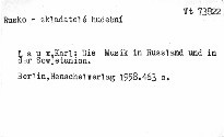 Die Musik in Russland und in der Sowjetunion