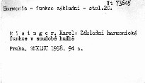 Základní harmonické funkce v soudobé hudbě