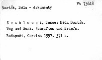 Béla Bartók.Weg und Werk.Schriften und Briefe