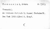 Toscanini an intimate portrait