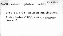 Dvořákův jubilejní rok. 1841-1941