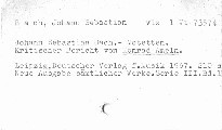 Johann Sebastian Bach. Motetten