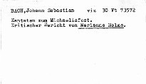 Johann Sebastian Bach.Kantaten zum Michaelisf